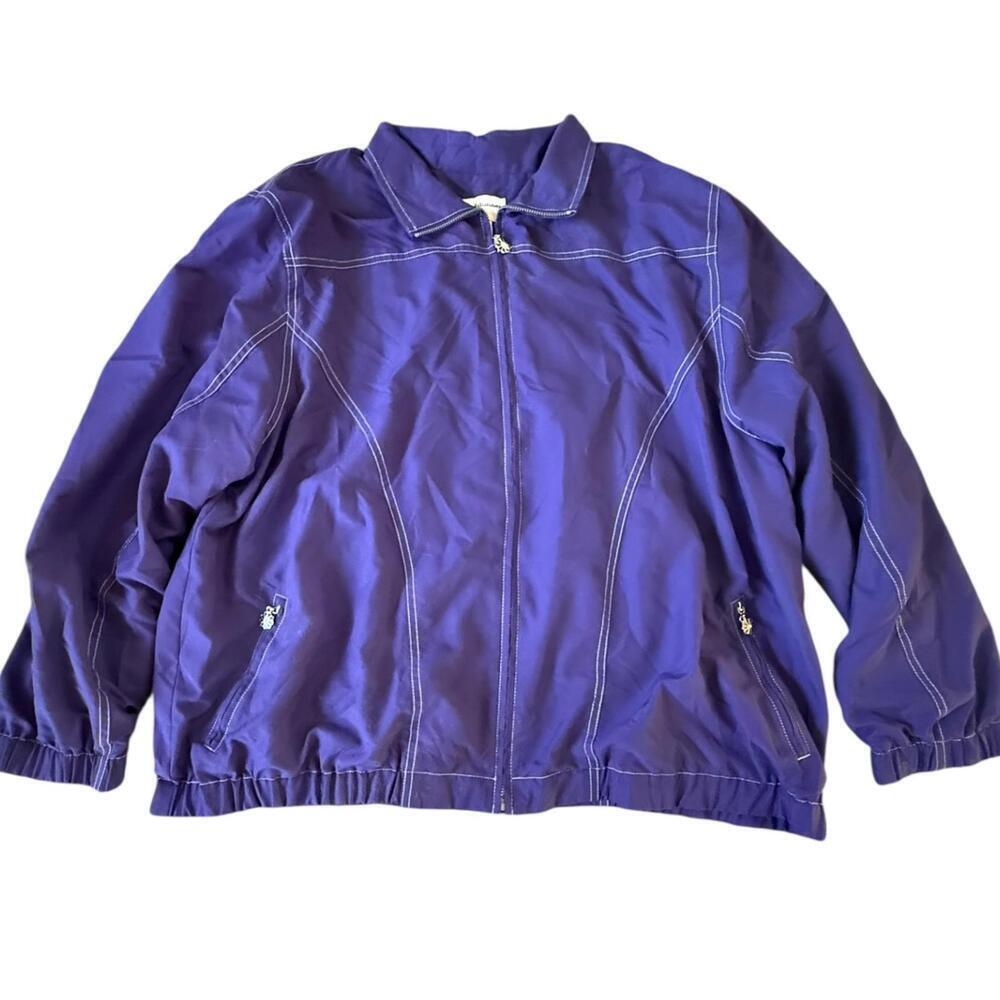 Alfred Dunner Purple Zip-Up Jacket - 1X - Picture 1 of 8